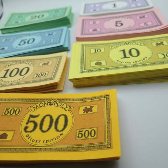 Monopoly Deluxe Edition Replacement Money Dollars 1995 Vintage Craft Scrapbook - Picture 9 of 9